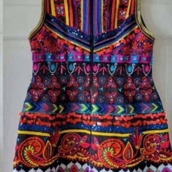 Alice + Olivia Patty Embroidered Bead Sequin Lantern black Dress 0 $1,395 NWT - Picture 8 of 16